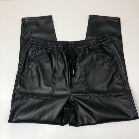 Blank NYC No Guidance Faux Leather Drawstring Ankle Jogger Pants, Size 28 - Picture 9 of 14